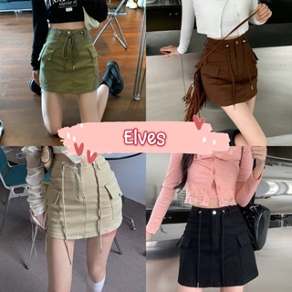 Elves✨พร้อมส่ง✨ กระโปรงยีนส์ทรงเอเอวสูง มีกางเกงซับบางๆกันโป๊ กำลังมาแรง ~N2001~-NZ