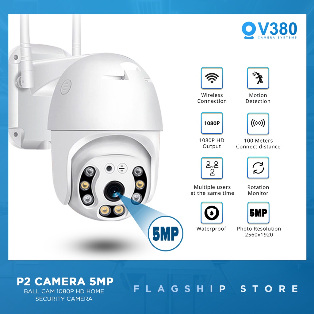 ภาพหน้าปกสินค้า360 องศา กล้องวงจรปิดไร้สาย indoor/outdoor 5MP FULL Color Mini PTZ IP Camera แบบโดม กล้องวงจรปิดกันน้ำ ทนแดด หมุนได้ จากร้าน 49_umqpj5t บน Shopee