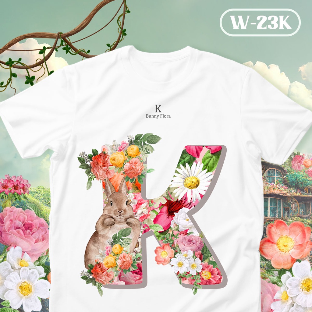 s-5xl-ผ้าฝ้าย-100-เสื้อยืดตัวอักษร-bunny-flora-ตัวอักษร-j-k-l