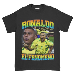 เสื้อยืด พิมพ์ลายนักฟุตบอล Ronaldo Nazario Brazil World Cup Legend ขนาดใหญ่