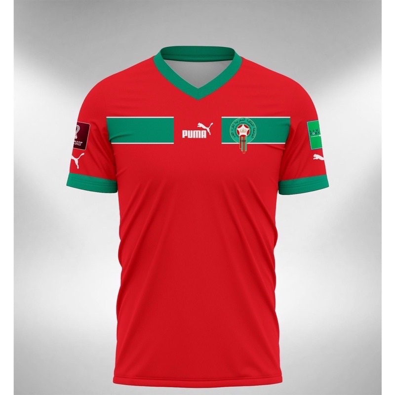 เสื้อกีฬาแขนสั้น-ลายทีมชาติฟุตบอลโลก-morocco-home-2022