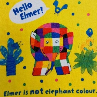 Elmer ผ้าขนหนู ลายช้าง สําหรับเช็ดหน้า