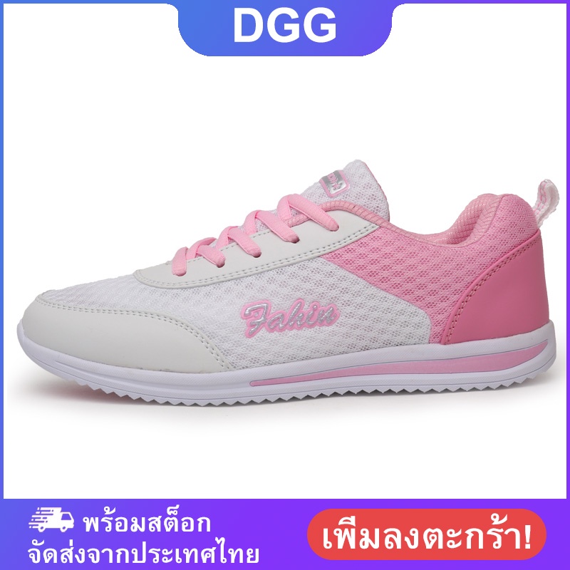 in-stock-ใหม่ผู้หญิงรองเท้าวิ่งลำลองนักเรียนตาข่ายกีฬารองเท้าผ้าใบน้ำหนักเบาและสบาย