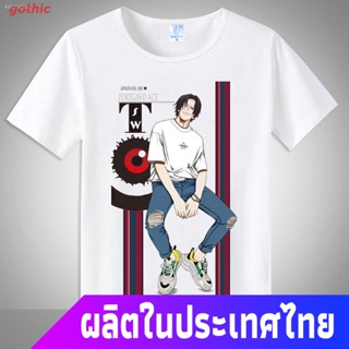 gothic เสื้อยืดลำลอง Anime T-shirtเสื้อยืดแขนสั้น One Piece Male Summer Tide Brand Round Neck Anime Short Sleeve เส_34