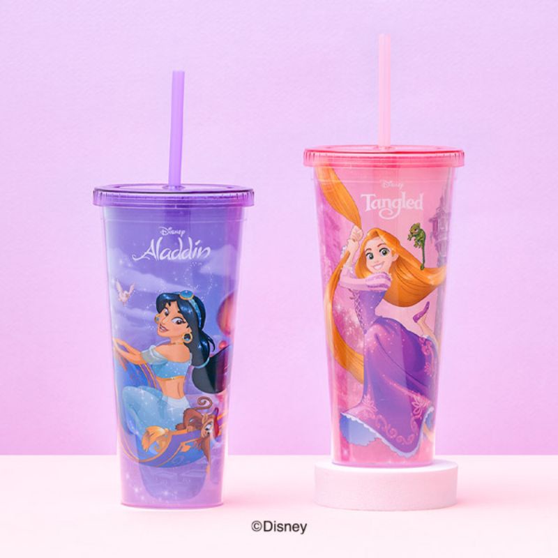 พร้อมส่ง-disney-princess-glass-แก้ว-2-ชั้น