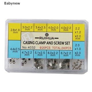 <Babynew> 240Pcs 10 Size Watch Movement Casing Clamp Fixing Adapter Securing Screw for ETA 2824 2834 2826 2836 Watch Repair Tool Accessory On Sale