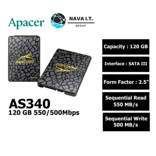 ⚡️กรุงเทพฯด่วน1ชั่วโมง⚡️ 120 GB SSD Apacer AS340 R/W up to 550/500Mbps. 3 YEARS WARRANTY