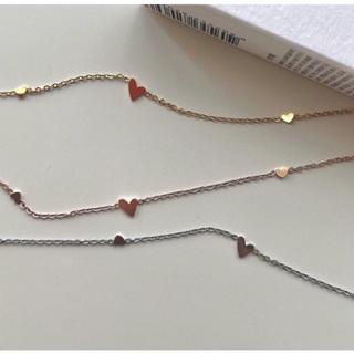 (โค้ด X8SFXJ ลด 20%) A.piece  สร้อยไทเทเนียม [titanium &amp; 18K gold plated] layer heart necklace (442-444)