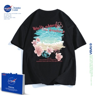 NASA ร่วมแขนสั้นเสื้อยืดผู้หญิงฤดูร้อน graffiti ไขมันเล็กน้อยไหล่ผ้าฝ้ายบางครึ่งแขน niche class ชุด topกเสื้อยืดวิน_22