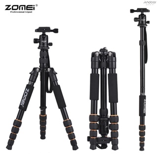 Zomei Q666 ขาตั้งกล้องอลูมิเนียม แบบพกพา 59 นิ้ว พร้อมหัวบอล และแผ่นปลดเร็ว สําหรับกล้อง DSLR