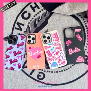 Casetify เคสโทรศัพท์มือถือ ขนนิ่ม ลายบาร์บี้ สําหรับ Iphone 14ProMax 12Pro XS 11 12Promax 13Promax 11 12 13