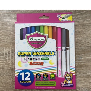 ปากกาสีเมจิกล้างออกได้ ตรามาสเตอร์อาร์ต master art 12 สี และ 24 สี รุ่นคลาสสิ สีเมจิกล้างออกได้ (washable marker) สีเมจิ