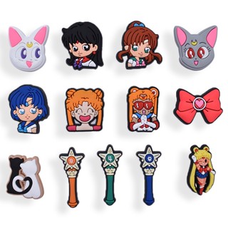 Crocs Jibbitz Pins ใหม่ SAILOR MOON DIY จี้รูปรองเท้า