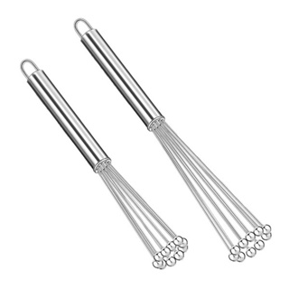 2 Pcs Wave Bead Whisk Mixer Multi-Function Handheld Whisk Steel Ball Whisk For Cooking Baking Tools