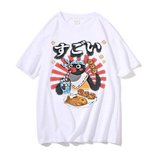 เสื้อยืด พิมพ์ลายกราฟิก การ์ตูน Noot Noot Pingu Matsuri Sun Set Pinguin ตลก สีขาว สําหรับผู้ชาย ผู้หญิง