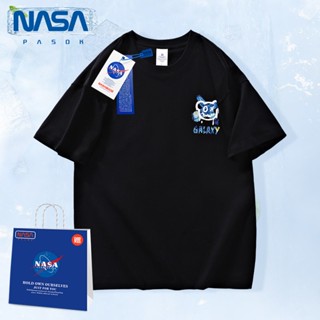 NASA joint American retro แขนสั้นผู้ชายฤดูร้อนผ้าไหมน้ำแข็งระเบิดผ้าฝ้ายเสื้อยืด ins หลวมความเห็นอกเห็นใจคู่รักวินเ_59