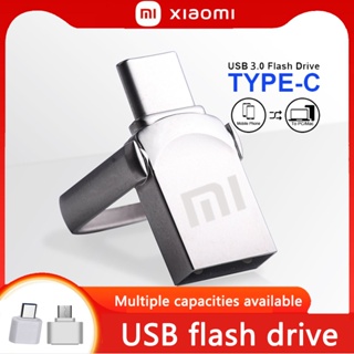 สินค้า Xiaomi TYPE-C/USB Two-In-One ไดรเวอร์ปากกา 8GB 16GB 32GB 64GB 128GB USB หน่วยความจํา 256GB 512GB 1TB 2TB แบบพกพา USB ไดรเวอร์แฟลช โลหะ สีเงิน กันน้ํา ทนทาน