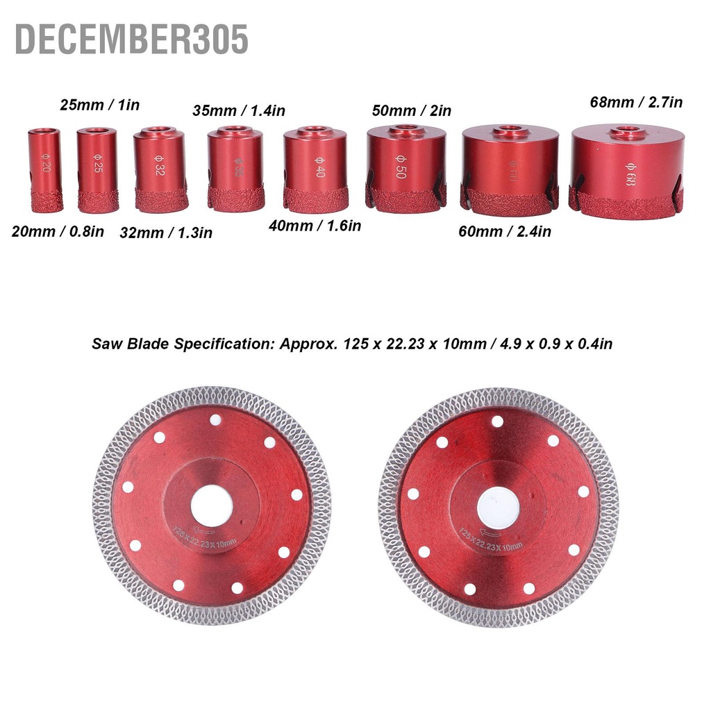 bdecember305-ชุดดอกสว่านโฮลซอเจาะรู-สําหรับหินอ่อน-แก้ว-แกรนิต-m14