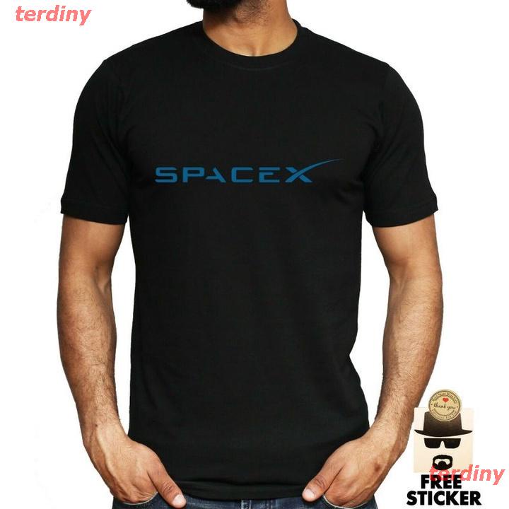 พร้อมส่ง-terdiny-เสื้อยืดกีฬา-fangshirtspacex-logo-mens-t-shirt-elon-musk-nasa-tesla-space-x-astronomy-unisex-top