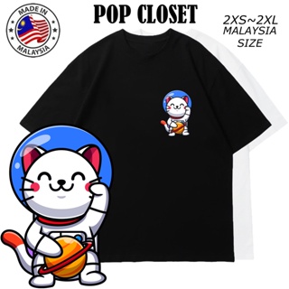 CAT นักบินอวกาศ CUTE GRAPHIC TSHIRT WOMEN MEN BAJU T SHIRT PEREMPUAN LELAKI T-SHIRT OVERSIZE LENGAN PENDEK WOMAN NA_30