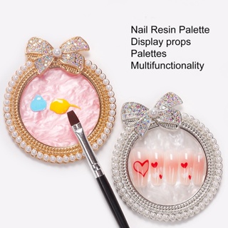 【AG】Nail Art Palette Bow-knot Ornament Surface High Durability to Clean Resin Imitation