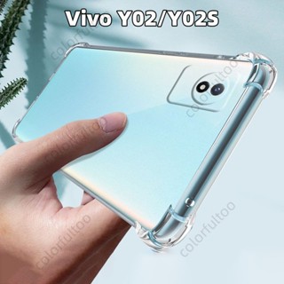 เคสโทรศัพท์มือถือซิลิโคน TPU ใส แบบนิ่ม กันกระแทก สําหรับ Vivo Y02 4G Y02 Y 02 Y02S Y02