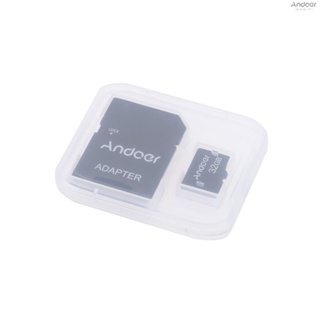 Andoer อะแดปเตอร์การ์ดหน่วยความจํา 32GB Class 10 TF Card TF สําหรับกล้องติดรถยนต์ โทรศัพท์มือถือ พีซี เครื่องเล่นเสียง GPS