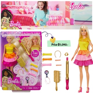 Barbie Ultimate Curls Blonde Doll and Hairstyling Playset with No-Heat Curling Tools GBK24