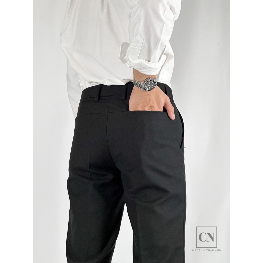 กางเกงสแล็คขาเต่อ-cn-signature-สีblack