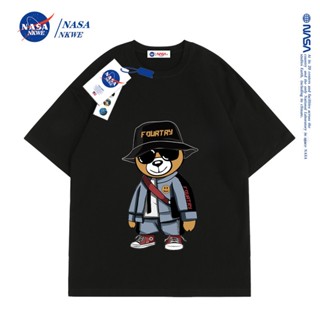 เสื้อยืดแขนสั้น ผ้าฝ้าย พิมพ์ลาย NASA สําหรับผู้ชาย และผู้หญิงเสื้อยืด _21