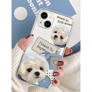 Korean ins puppy เคสไอโฟน iPhone 11 14 pro max 8 Plus case X Xr Xs Max Se 2020 cover 14 7 Plus เคส iPhone 13 12 pro max