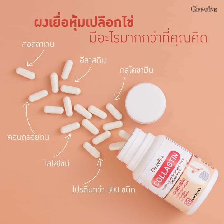 อาหารเสริมข้อเข่า-กิฟฟารีน-คอลลาสติน-giffarine-collastin-นวัตกรรมใหม่จากประเทศสเปน-สารสกัดจากเยื่อหุ้มเปลือกไข่