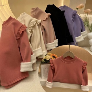 [Babycat] พร้อมส่ง ขายดี ใหม่ เสื้อซับใน ผ้าฟลีซ แบบหนา สไตล์เกาหลี ญี่ปุ่น ฤดูใบไม้ร่วง ฤดูหนาว สําหรับเด็กผู้หญิง