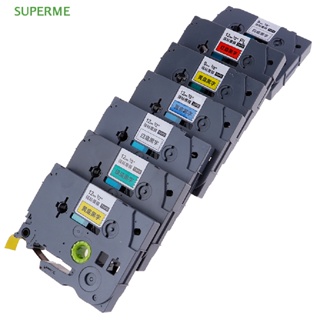 Superme เทปฉลาก 12 มม. 9 มม. TZ-231 PT-E100B D210 สําหรับเครื่องพิมพ์ Brother P-touch