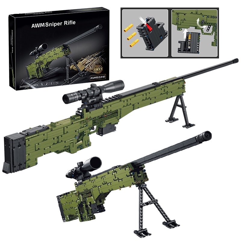 เลโก้การศึกษาการสร้างบล็อกปืนประกอบขนาดเล็กประเภท-qbz95-สามารถเปิดอาวุธกินไก่-awm-ปืนสไนเปอร์ของเล่นเด็ก