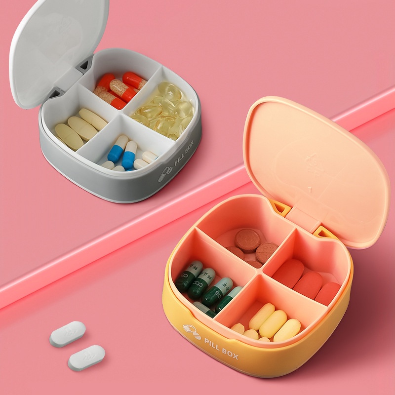 creative-mini-pill-cases-เครื่องประดับ-candy-storage-box-วิตามินแบบพกพากล่องใส่ยา-case-container-medicine-box-with-compartments-home-accessories-cod