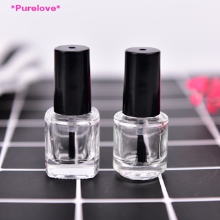Purelove&gt; 1Pc 5ml Clear Glass Empty Nail Polish Bottle Container With A Lid Brush new