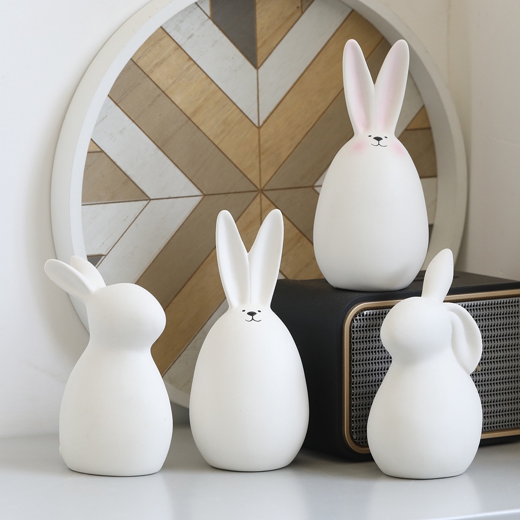 Easter Bunny Figurines Collectible Figures Rabbit Statue | Shopee Thailand
