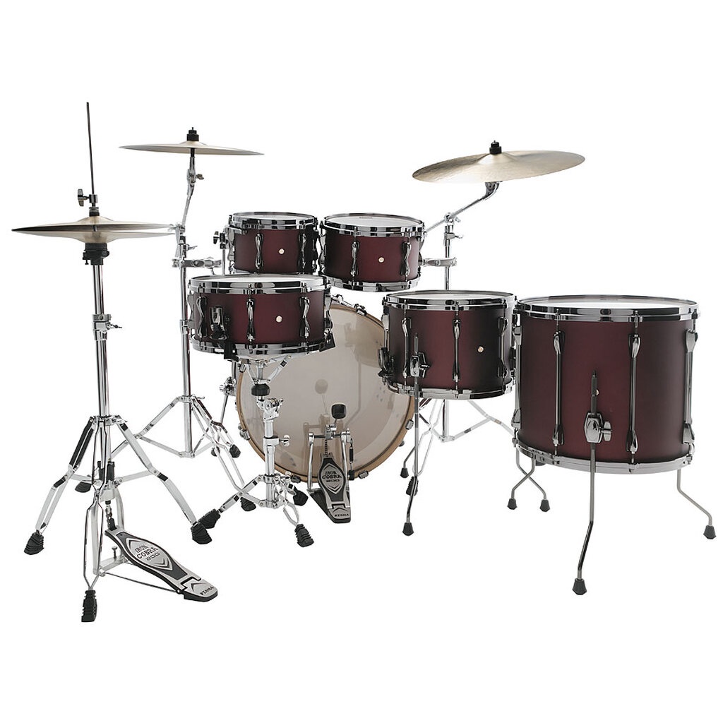 กลองชุด6ใบ-tama-superstar-hyper-drive-duo-สี-satin-burgundy-ชุดขาตั้ง