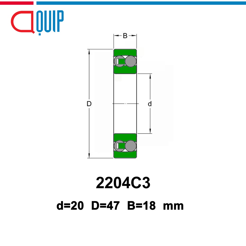 2204c3-ubc-ตลับลูกปืนเม็ดกลมปรับแนวได้เอง-c3-self-aligning-ball-bearings-เพลาตรง-2204-c3