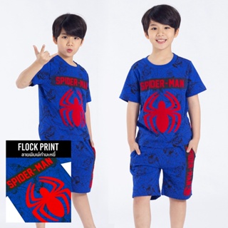 Marvel Boy Spider-man T-Shirt&amp;Shorts -เสื้อยืดและกางเกงเด็กผู้ชาย 1-7ปี ลาย สไปเดอร์แมน สินค้าลิขสิทธ์แท้100% characters studio