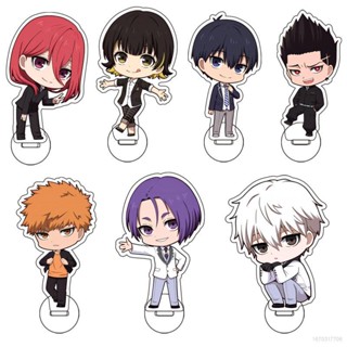 โมเดลฟิกเกอร์ รูปการ์ตูนอนิเมะ Isagi Yoichi Standee สีฟ้า สําหรับตกแต่งบ้าน