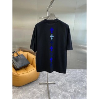 เสื้อยืดแขนสั้นลําลอง ทรงหลวม พิมพ์ลายตัวอักษร Overlapping สําหรับผู้ชาย และผู้หญิง