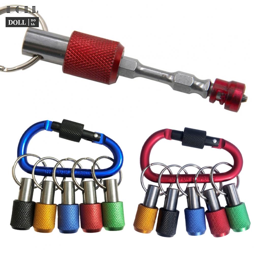 dolldoll-5pcs-drill-bit-holder-hex-shank-screwdriver-keychain-extension-bar-quick-release