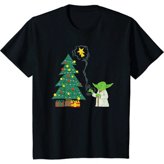 เสื้อยืดลายวันคริสต์มาส Christmas เสื้อยืด พิมพ์ลาย Star Wars Holiday Yoda สําหรับตกแต่งต้นคริสต์มาส