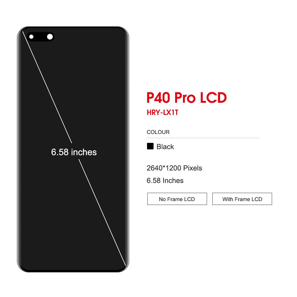 6-58-amp-39-amp-39ของแท้-อะไหล่หน้าจอสัมผัสดิจิทัล-lcd-พร้อมกรอบ-แบบเปลี่ยน-สําหรับ-huawei-p40-pro-huawei-p40pro-els-nx9