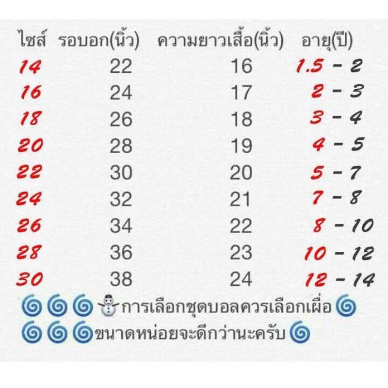 ชุดบอลเด็ก-2-12ขวบ-เสื้อ-กางเกง-ทีมชาติไทย