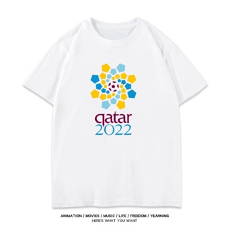 ⚡️ พร้อมส่ง⚡️ FIFA World CUP Qatar 2022 Short Sleeve Round Neck Printed T-shirt Football Fan Memorial Shirt Couple Shirt