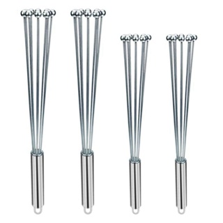 4 Pieces Stainless Steel Ball Whisk Wire Egg Whisk Set Kitchen Whisks For Cooking, Blending,Beating (10 Inch&amp;amp;12 Inch