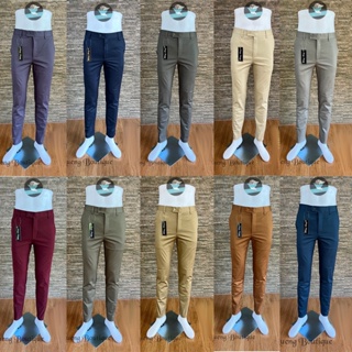 กางเกงสแล็ค ขาเดฟผ้ายืด รุ่นเนื้อดี Noung Neung สีไม่ตก 10 สี กางเกงทำงาน ใส่เรียนได้